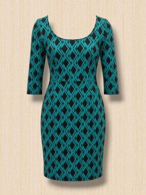 Due Time Tribal Print Geometric Stretchy Knit Maternity Mini Dress Medium‎